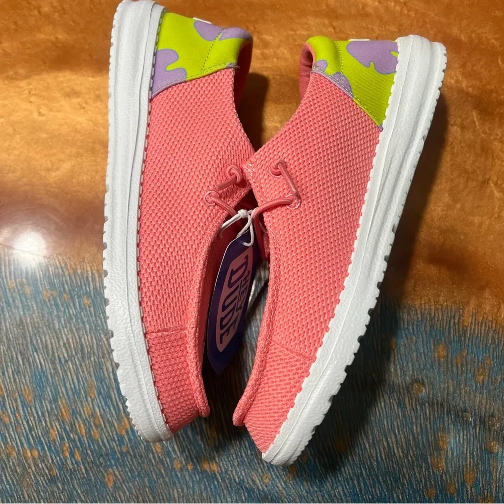 NIB Hey Dude Wendy SpongeBob Patrick Pink Green Shoes size 7 limited edition - Image 9