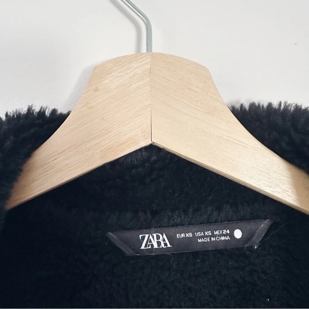 ZARA  Shearling Double Faced Oversized Jacket Brown - Image 10