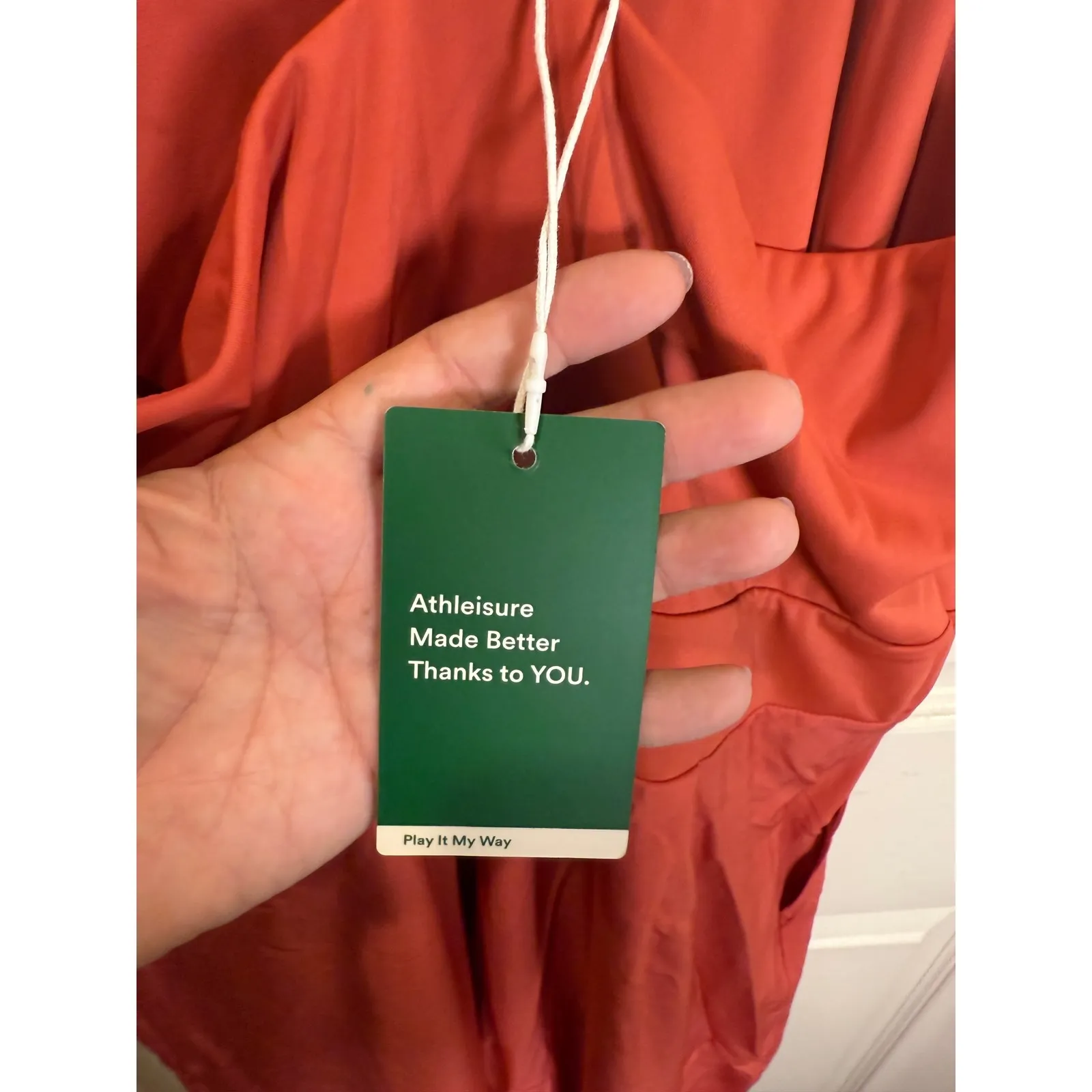 Halara Wide Leg Jumpsuit Orange Spaghetti Strap Pleated Pockets Size Medium - Image 6