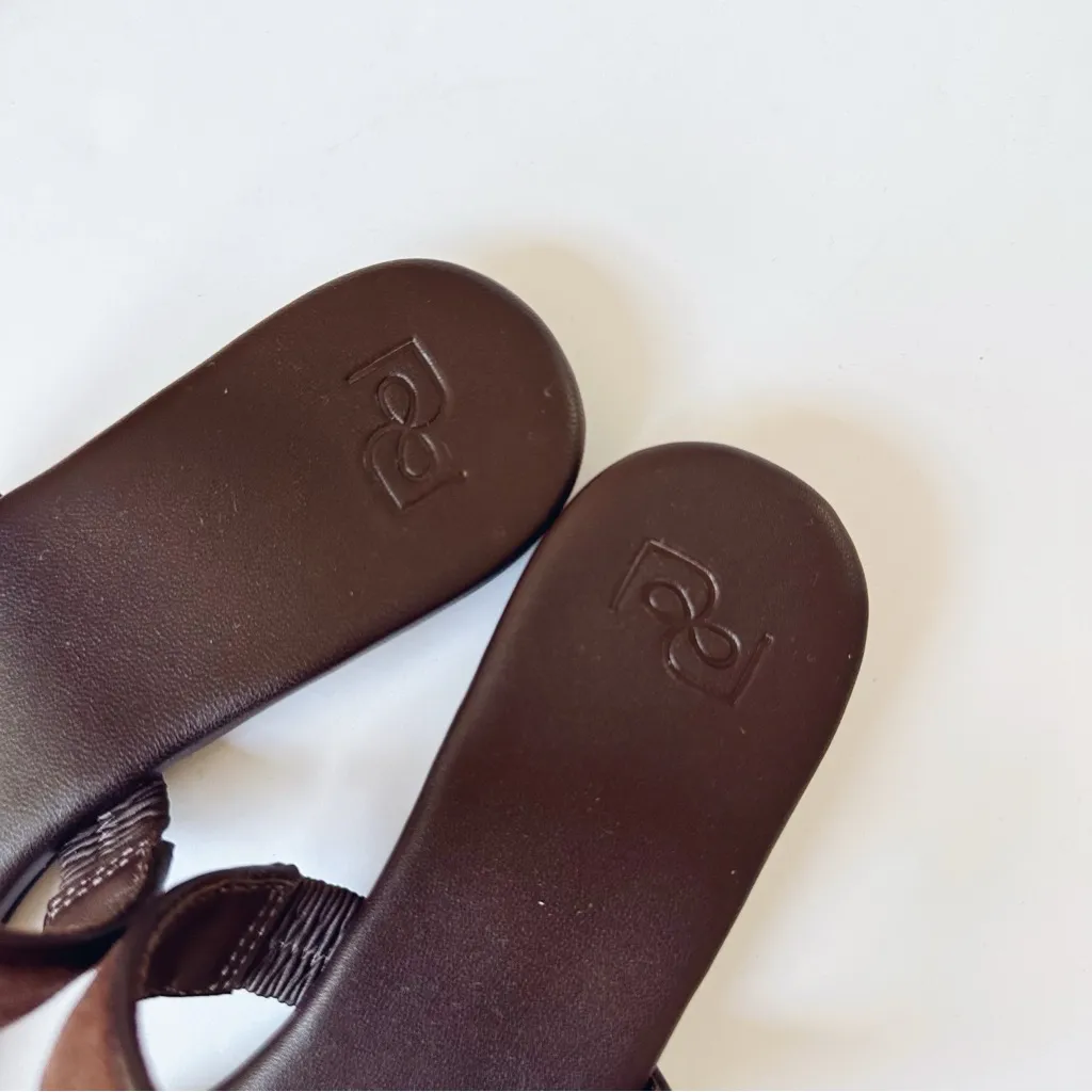 Reformation Lenora Flat Sandal Espresso Leather Suede - Image 6