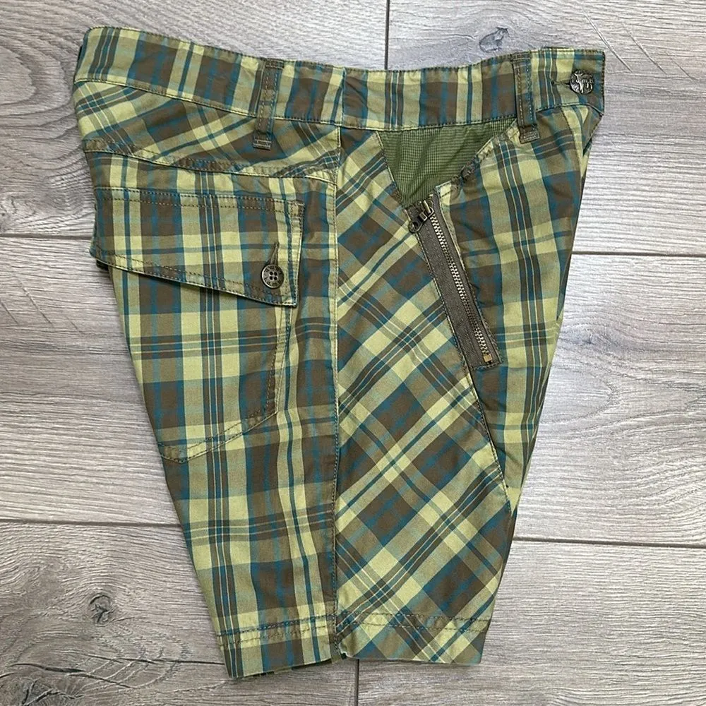 L.A.M.B‎ By Gwen Stefani 7” Green Plaid Mid Rise Shorts Size 0 - Image 4