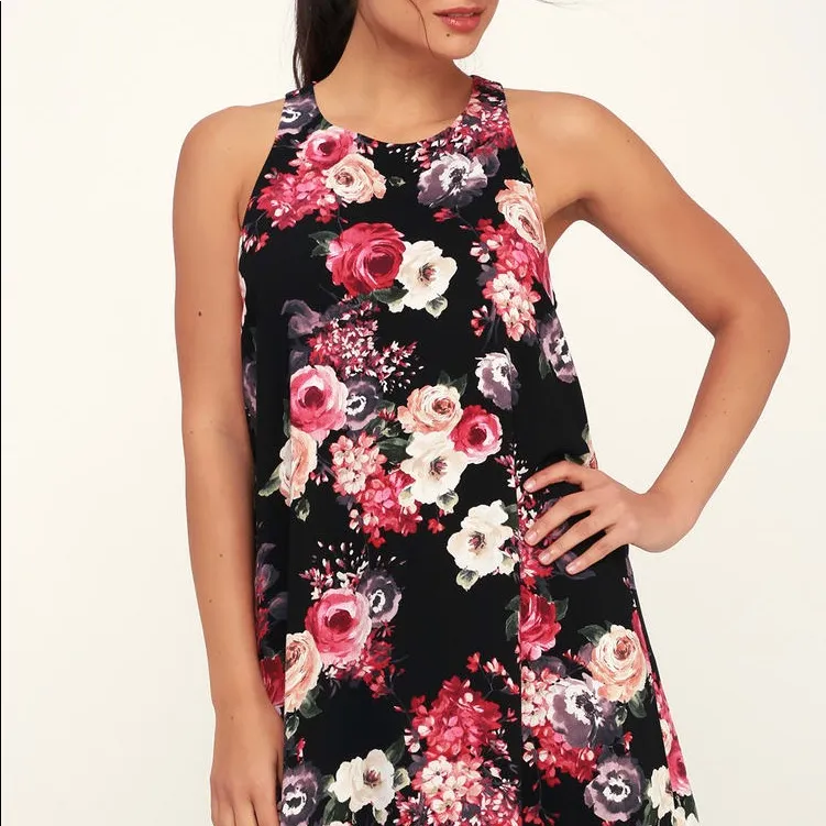 NWOT  Lulu's lovely black floral dress size XS - Image 3