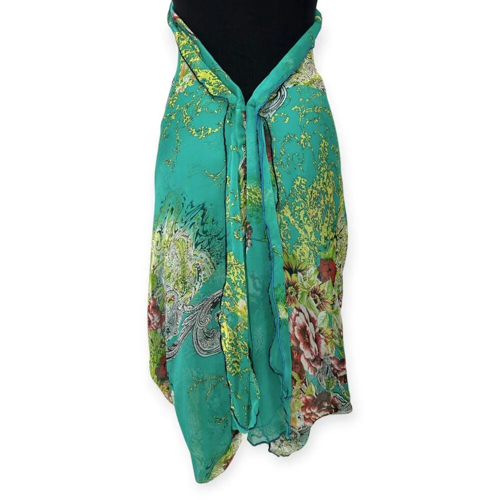 Katharine Story DESIGNER Silk Sequin Embellished Halter Neck Sobe Midi Dress Green Size L - Image 6