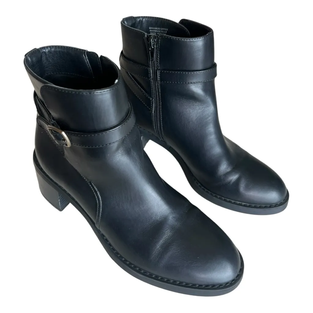 Loft Black Ankle Leather Boots Size 8M - Image 6