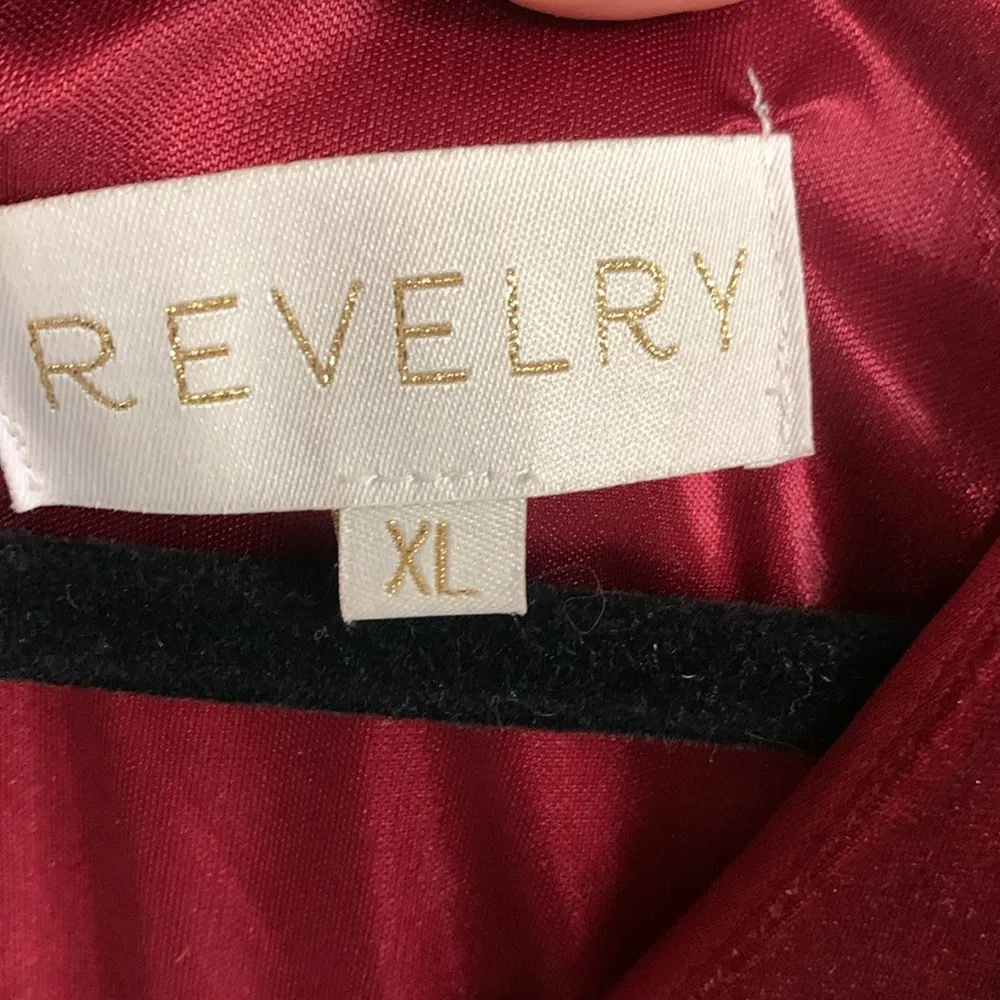 Revelry Dark Red Velvet Dress Size XL - Image 2