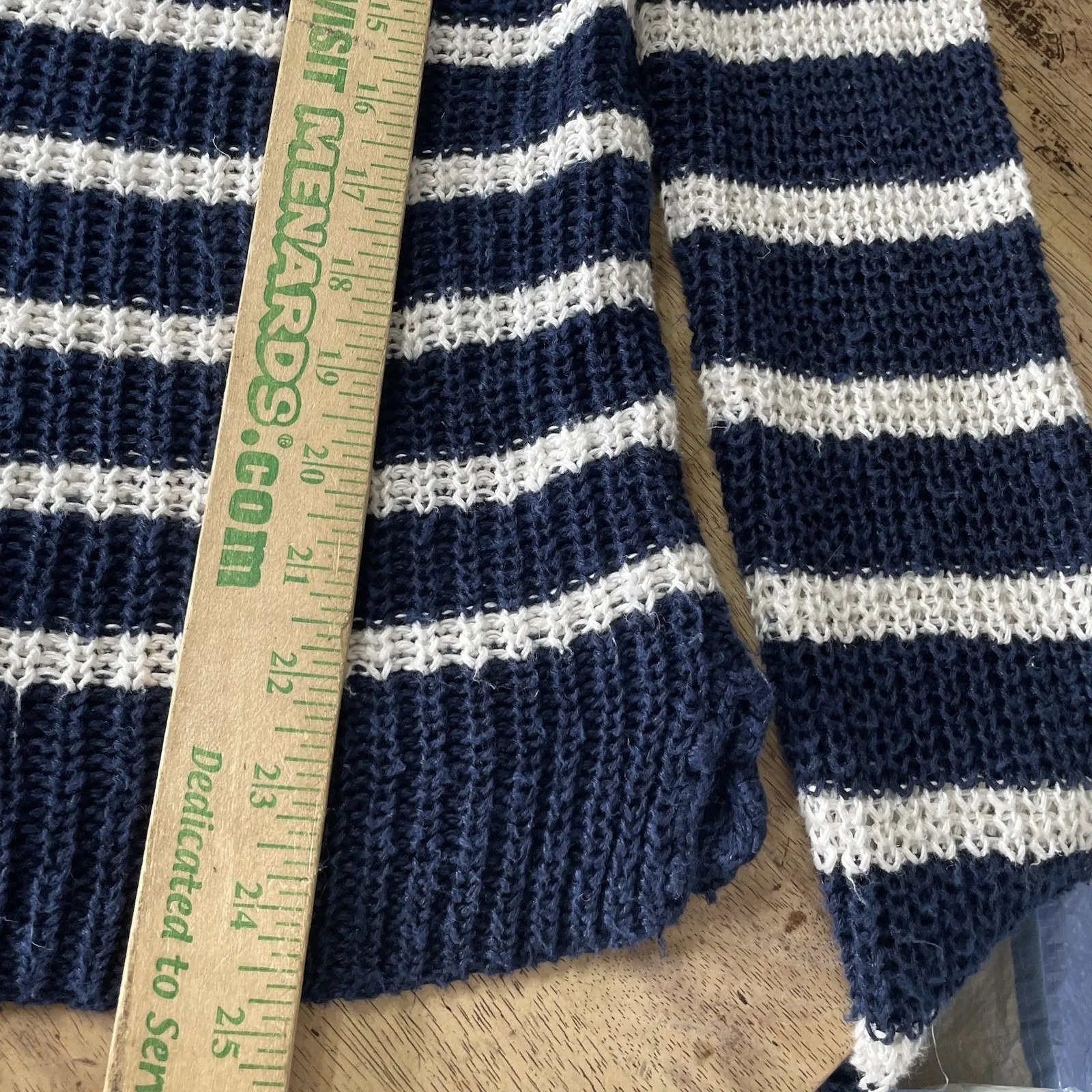 Ralph Lauren Linen Cotton Blue White Striped Fisherman Sweater Women's Size M - Image 6