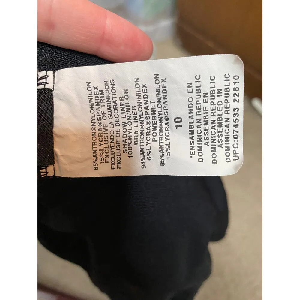 Robby Len swimfashion one piece swimsuit Vintage mesh black red Size 10 - Image 8