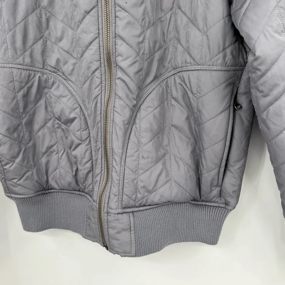 Prana Diva Varsity Jacket Vapor Gray Sherpa Lined Womens Size XS Bomber pockets - Image 11