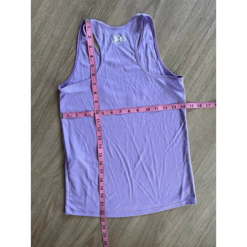 Under Armour Women Charge Loose Purple Tank Top Semi Fitted Heat Gear Y2k Size M - Image 5