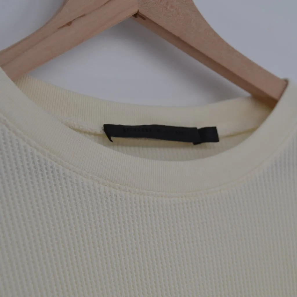 Jenni Kayne Waffle Knit Cotton Long Sleeve Thermal Top in Ivory Women's XS - Image 6