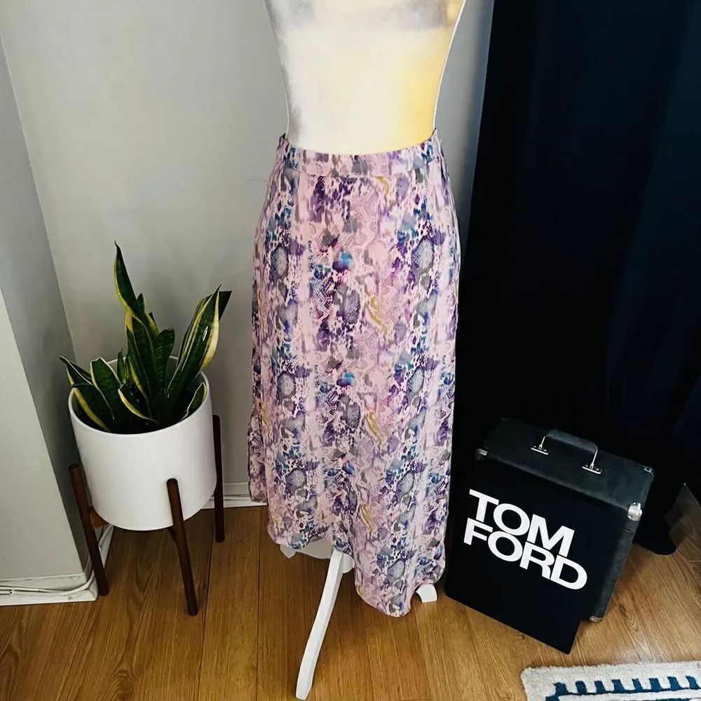 All Saints Rhea Masala Midi Skirt, Mink Pink,‎ Summer Lightweight, Size 2, NWT - Image 12