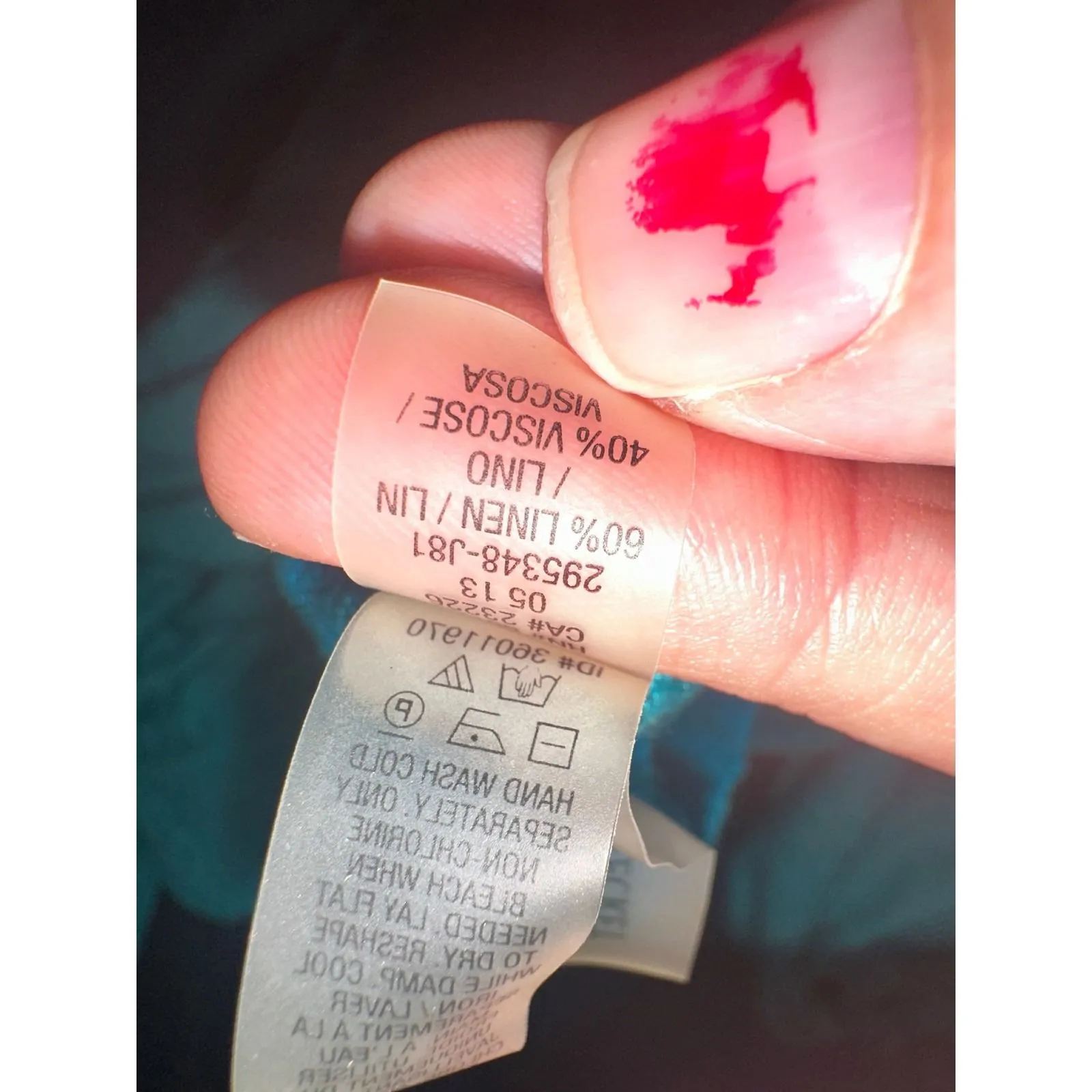 Victoria's Secret Cover Up Tunic Top Teal Blue Linen Blend Smocked Waist‎ - Image 8