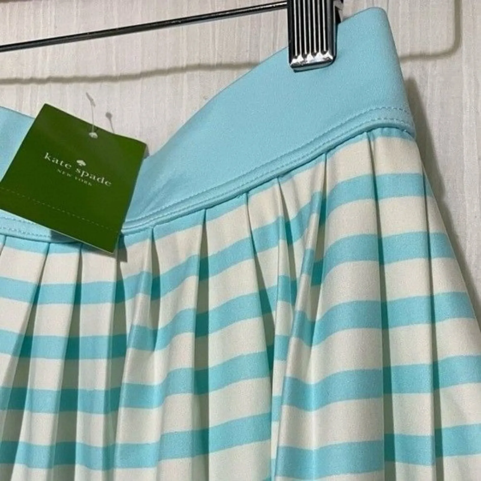 Kate Spade · XS · Nahant Shore Pleated Cover-Up Skirt · Nylon/Spandex Blue/White - Image 8