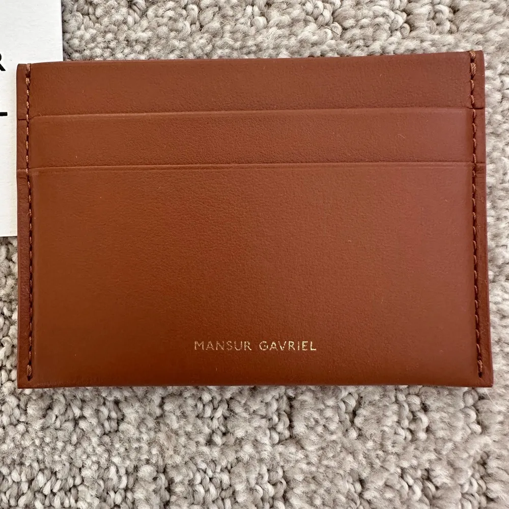 Mansur Gavriel Leather Card Holder Brown Saddle Card Case Wallet - Image 5