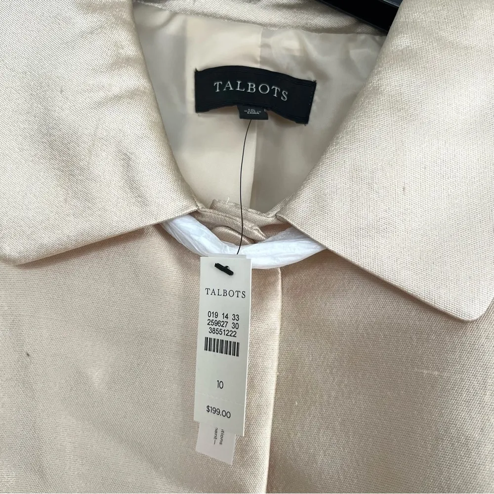 Talbots NEW NWT  Gold Chardonnay Silk Blazer Jacket Size 10 - Image 5
