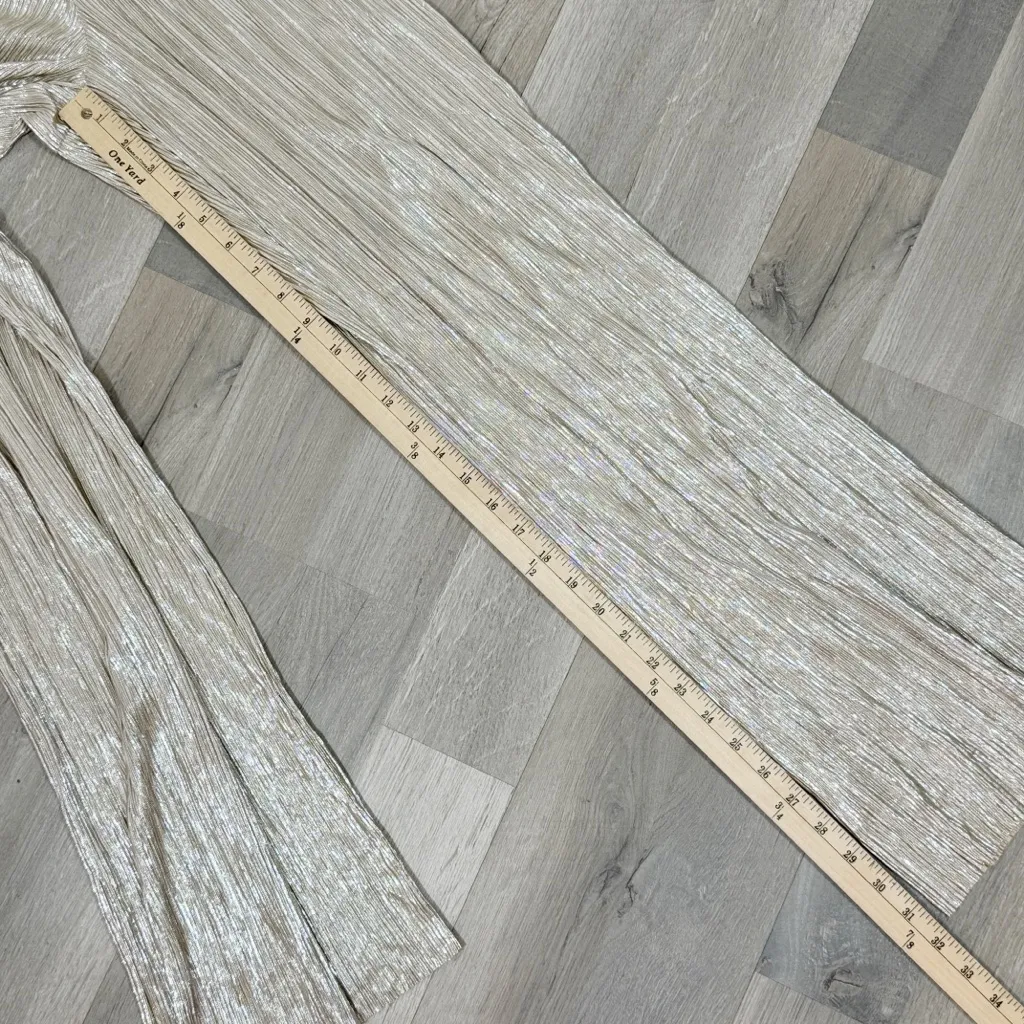 Victorias Secret Shiny Metallic Gold Lame‎ Crinkle Palazzo Pants XS - Image 12