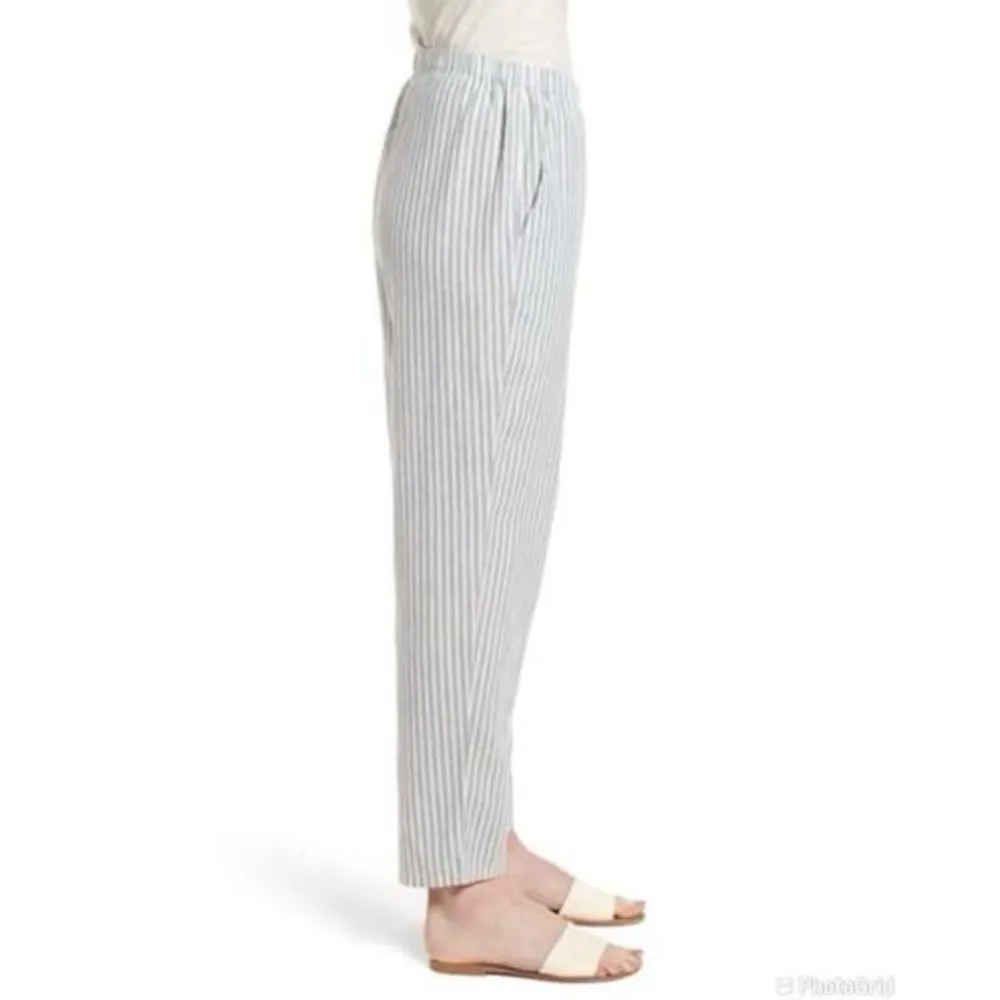 ✨Eileen Fisher Striped Hemp-Blend Relaxed-Leg Ankle Sz Large Pants✨ - Image 4