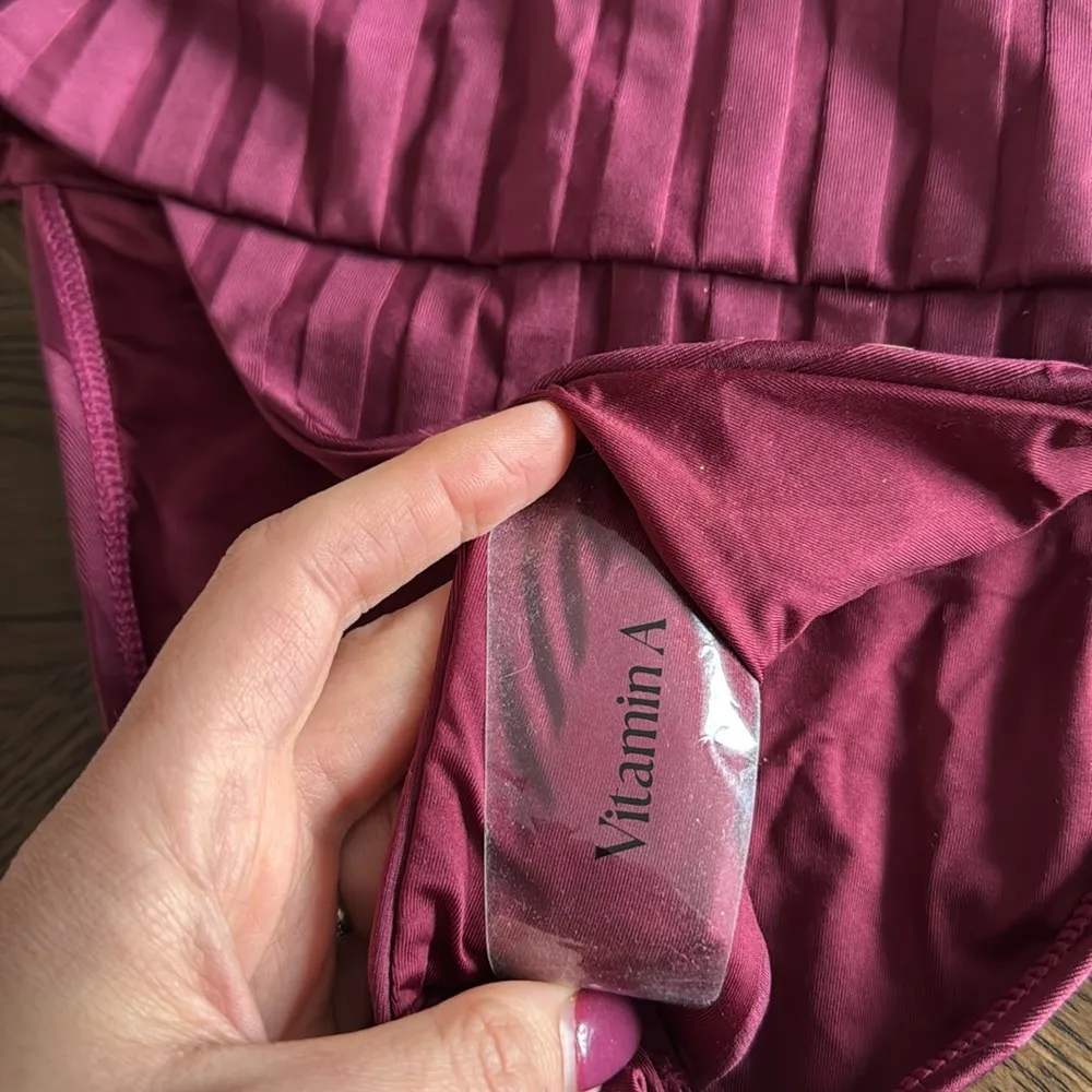 VITAMIN A Rossi Halter Underwire Top - Sangria SuperRib Large bottom large,$240 - Image 8