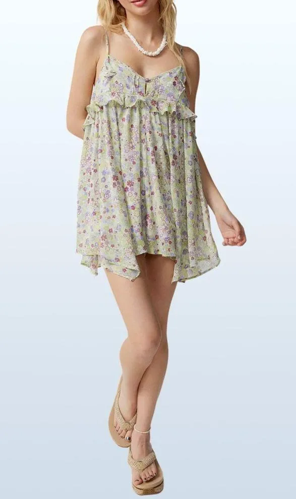 SOLD OUT, NWT  Chiffon Floral Romper, XS - Image 3