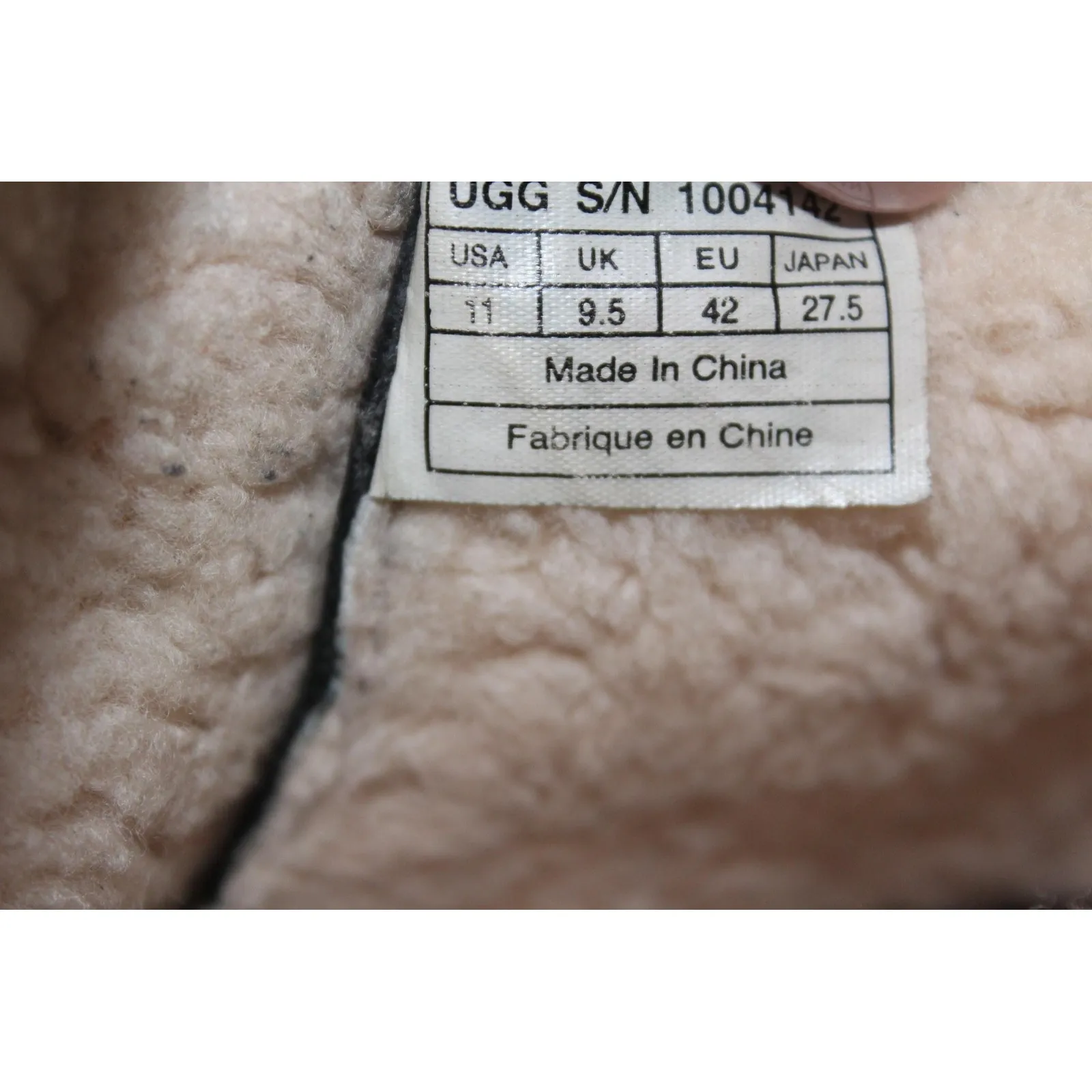 UGG Boots Womens Size 11 Black Leather Shearling Lined Lace Up Ankle 1004142 - Image 2