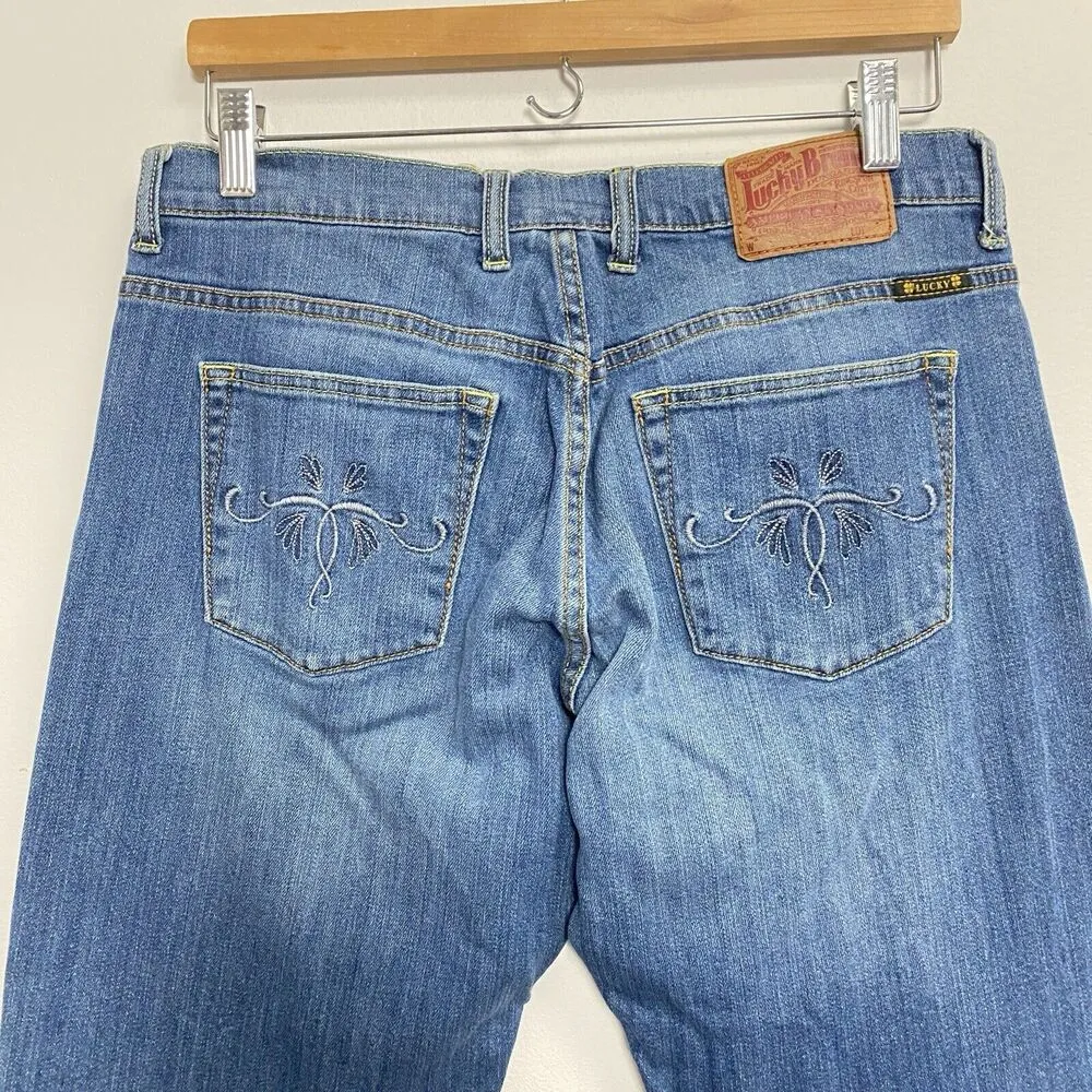 LUCKY BRAND Fluer Easy Rider Denim Women Sailor Jeans Sz 8/29 Mid Rise Whiskers - Image 9
