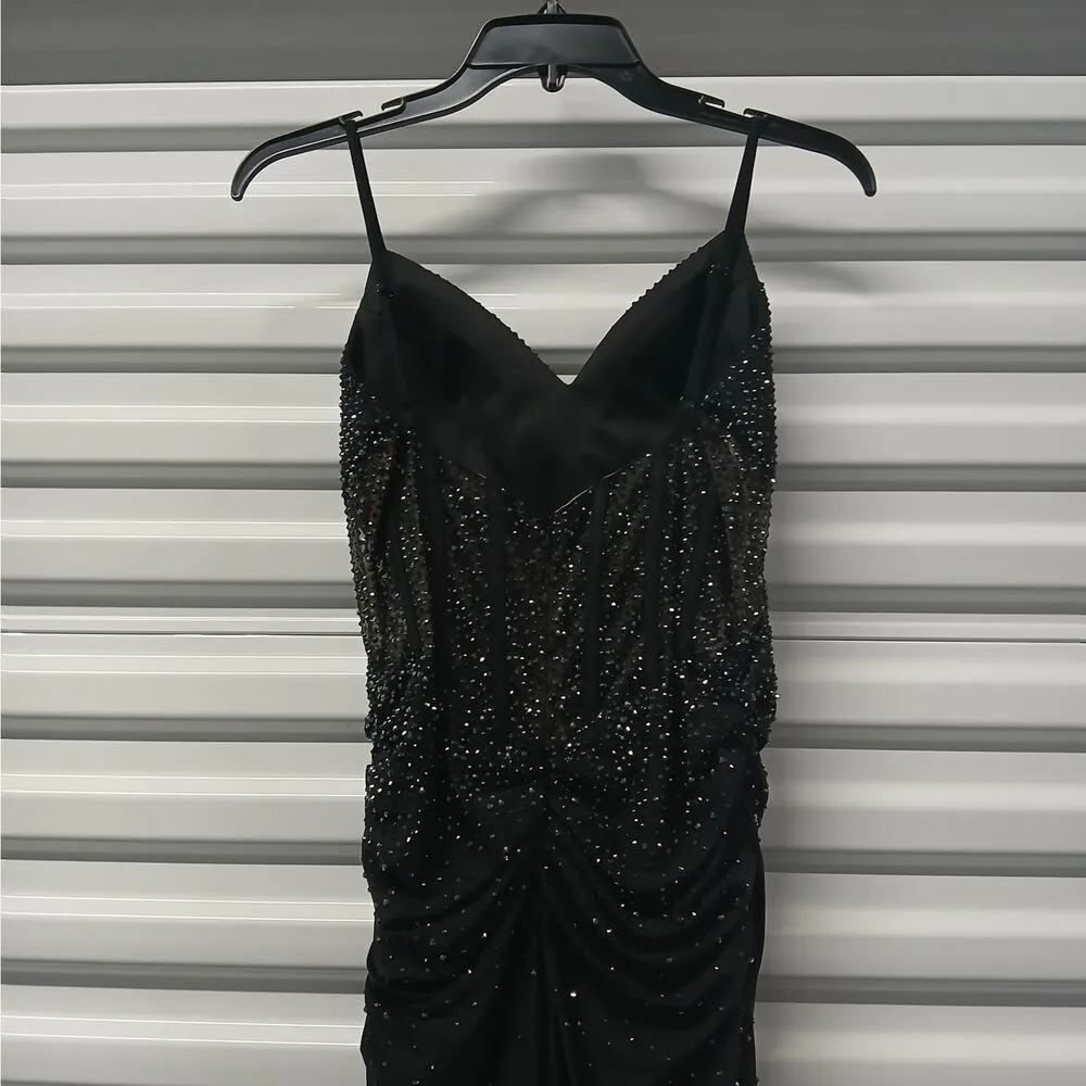 $478 NWT Faviana Women's Formal Evening Gown Size 6 Black Beaded Dress Prom - Image 10