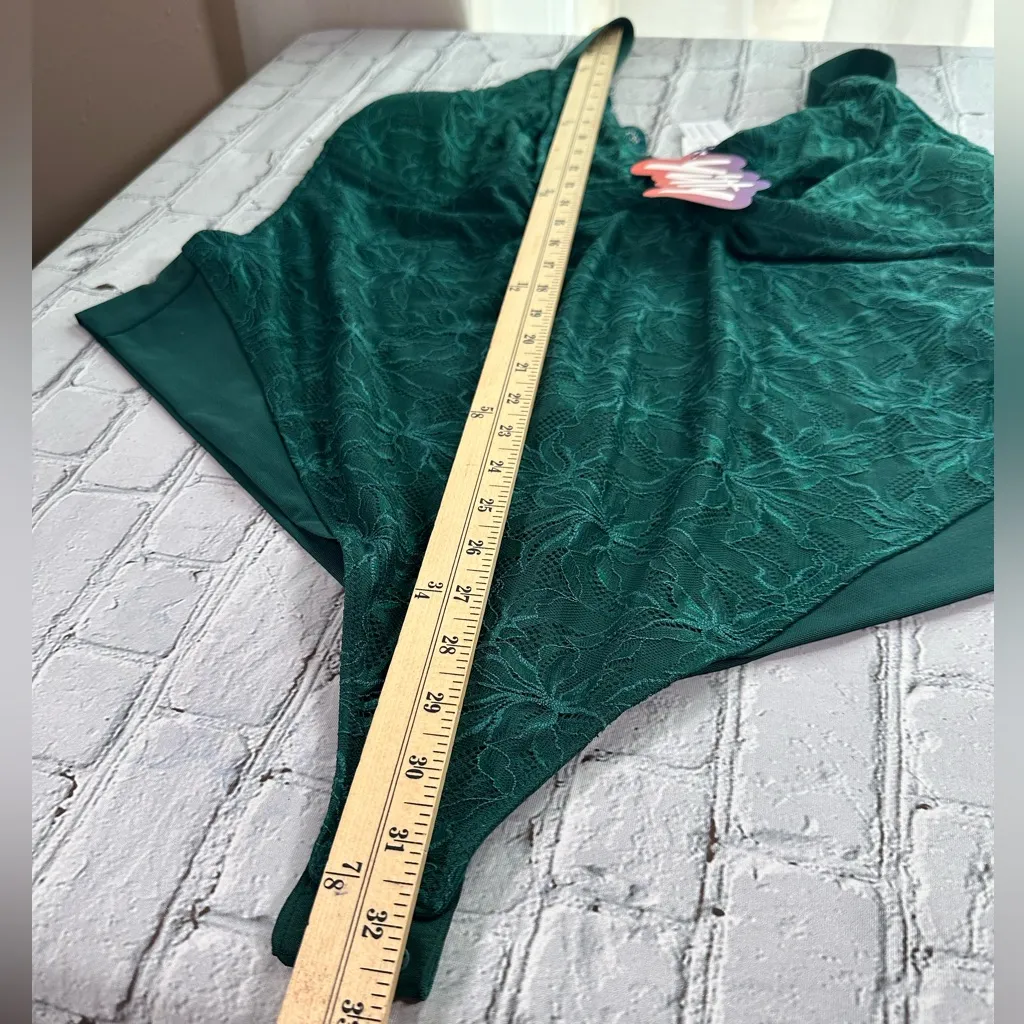 Yitty Smoothing Lace Bodysuit Emerald 4X NEW - Image 11