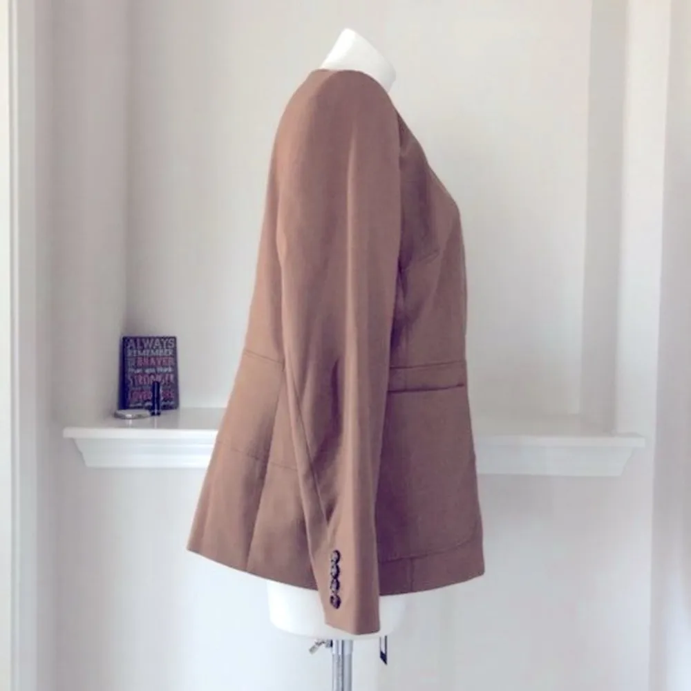 Donna Karan Collarless One-Button Suit Blazer, Autumn Breeze Size 14 New w/Tag - Image 3