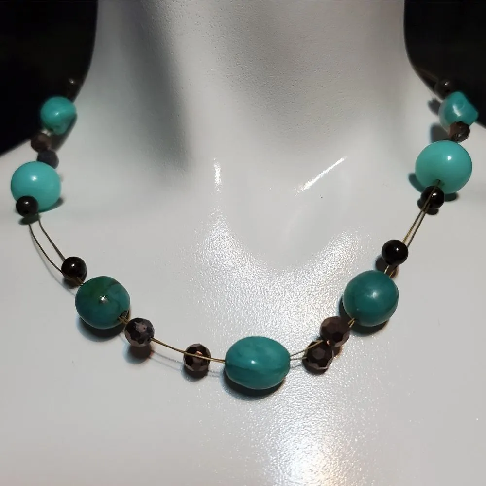 Cookie Lee Blue & Gray Mutli-Strand Necklace - Image 4