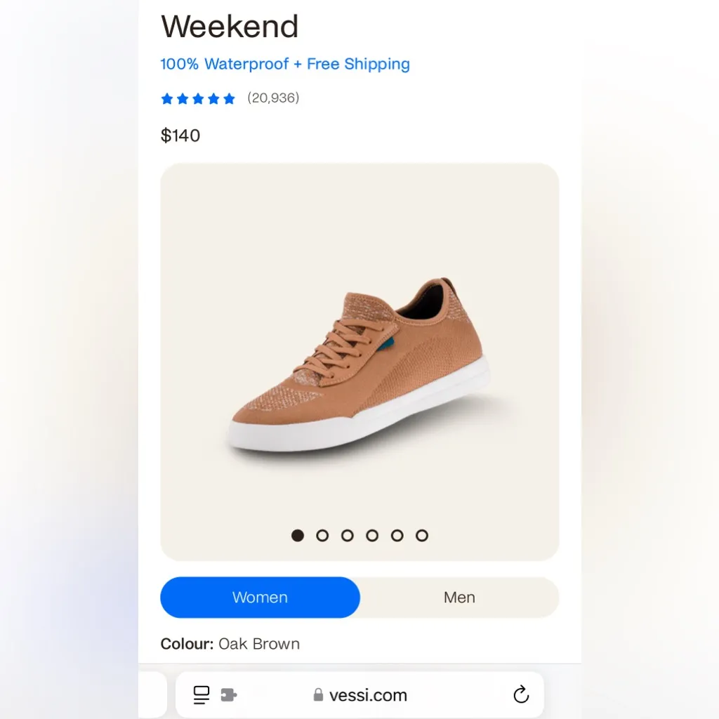 NEW Vessi Weekend sneakers oak brown sz 6 Tan - Image 8