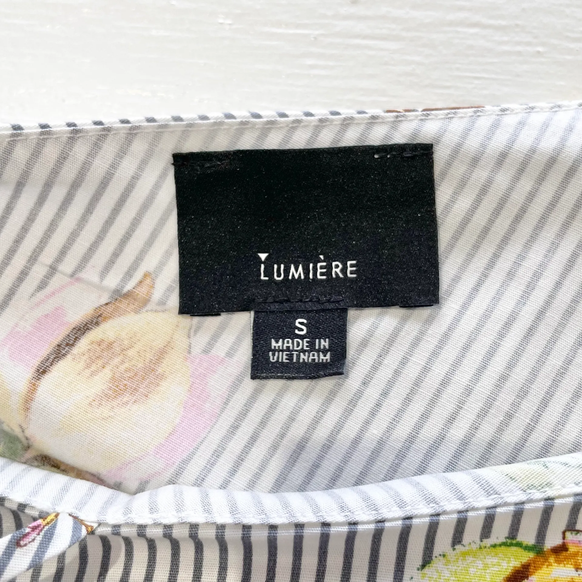 New  Floral Striped One Shoulder Long Sleeve Shirt Grey Multi - Image 14