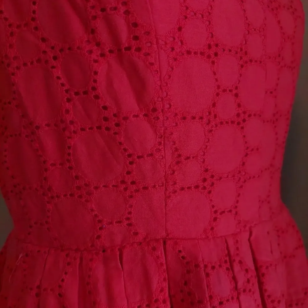 Adrianna Papell Hibiscus Red Cotton Eyelet Fit & Flare Party Dress from ModCloth - Image 5
