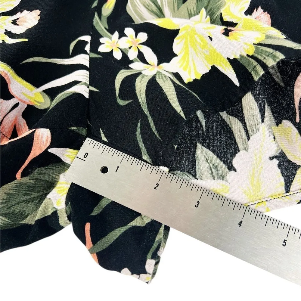 H&M Divided Black Tropical Flowy Shorts Size 8 - Image 5