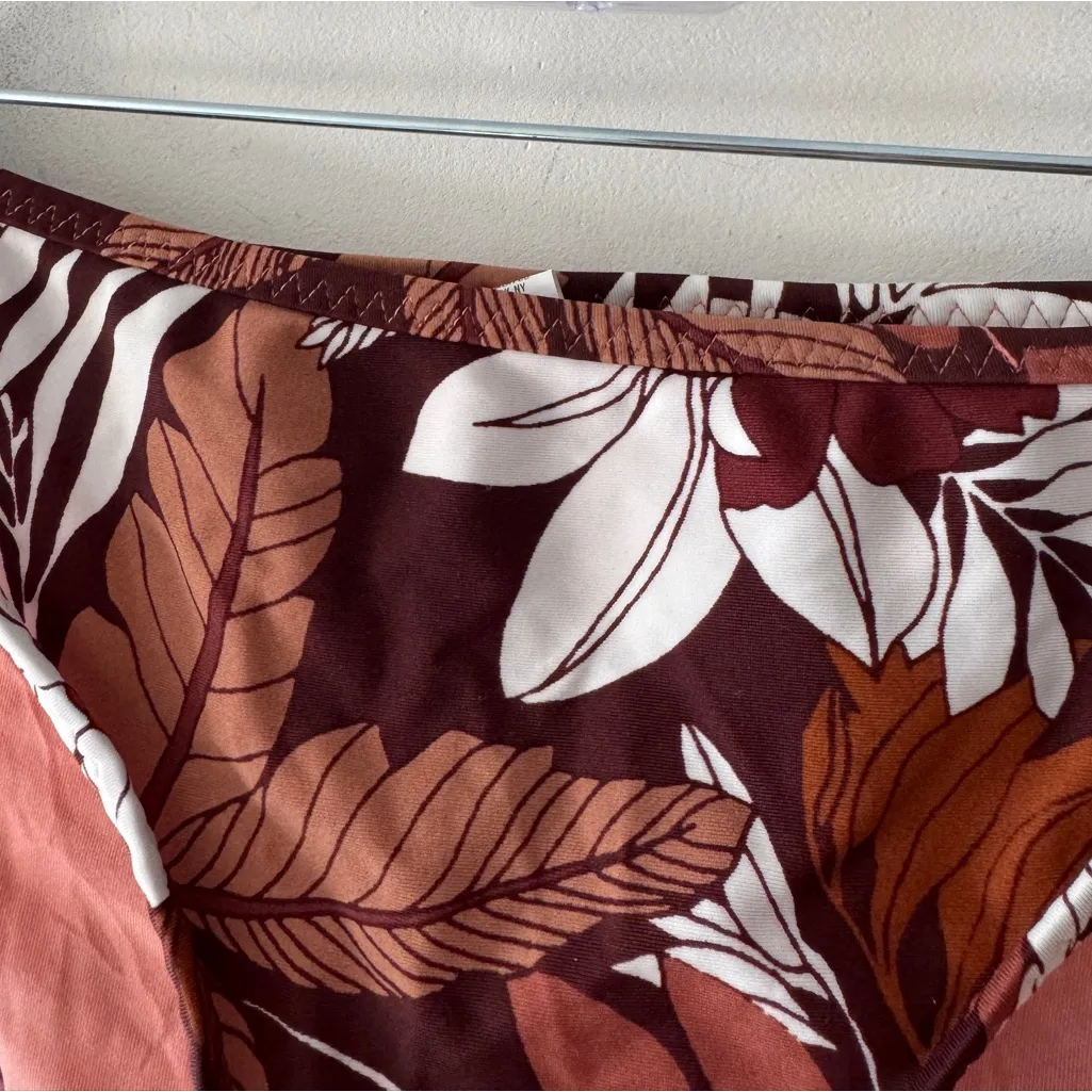 Aerie Brown Floral Leaf Print Bikini Bottom - Image 2