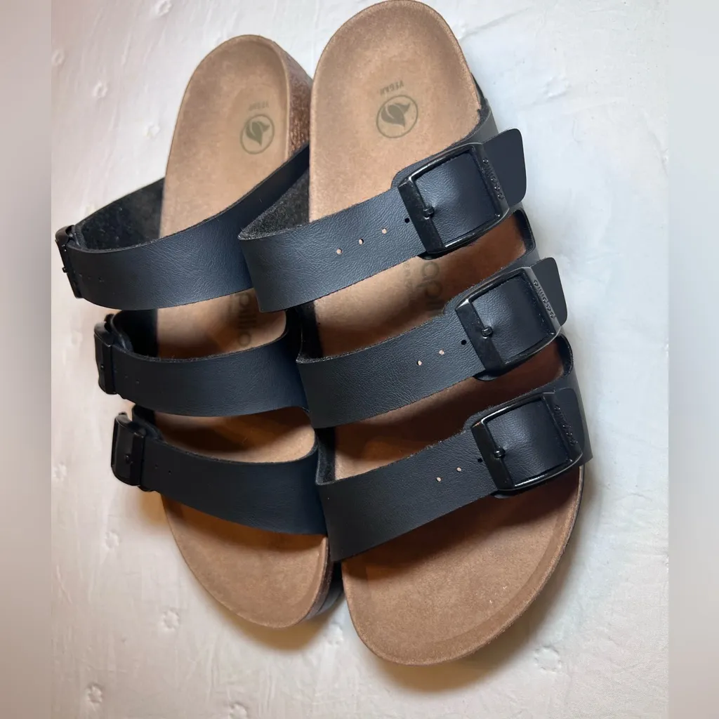 Papillio Triple Strap Black Platforms Size 10 - Image 7