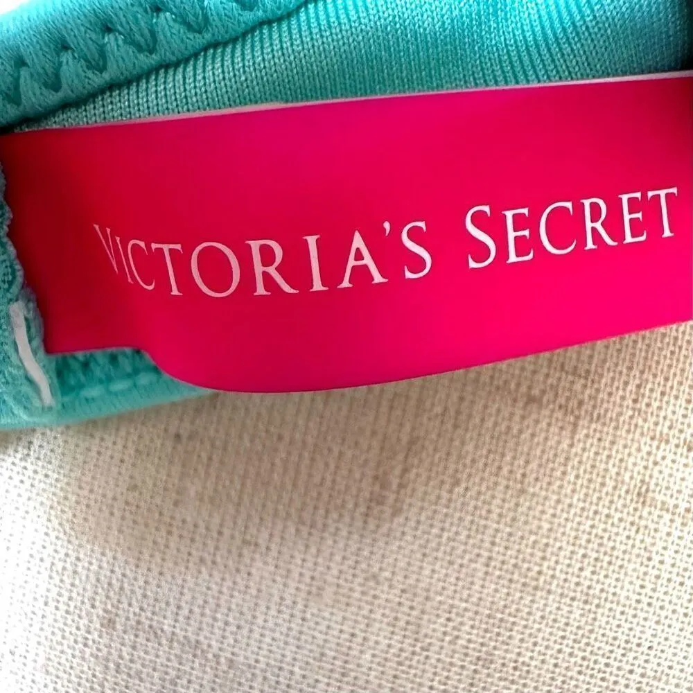 Victoria Secret teal fringe halter bikini top - Image 4