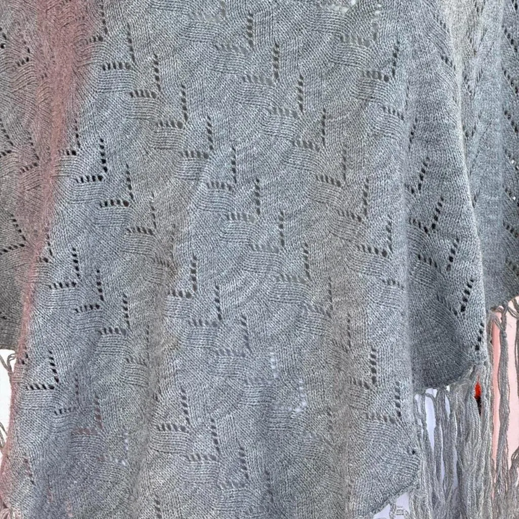 2000s grey fringe poncho - Image 5