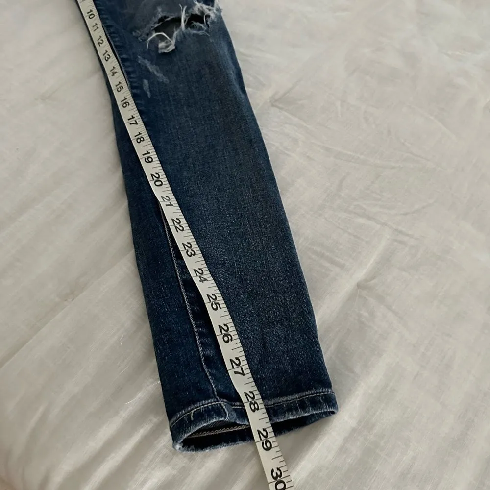 AG Adriano Goldschmied Women’s 27 Blue Distressed Farrah Skinny Ankle Jeans - Image 8