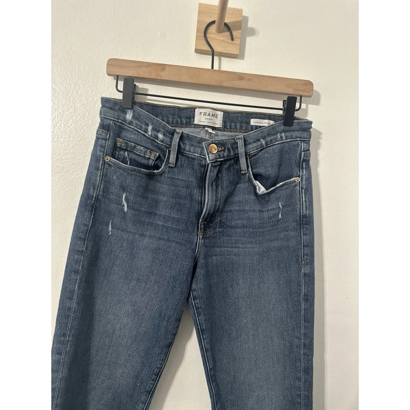 Frame Denim Le Nouveau Straight Women’s Jeans Fringe Hem Sz 27 - Image 2