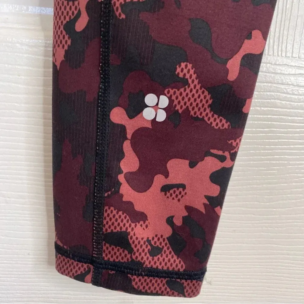 SWEATY BETTY Full Length Super Sculpt Leggings Rust Camo Size Small - Image 7