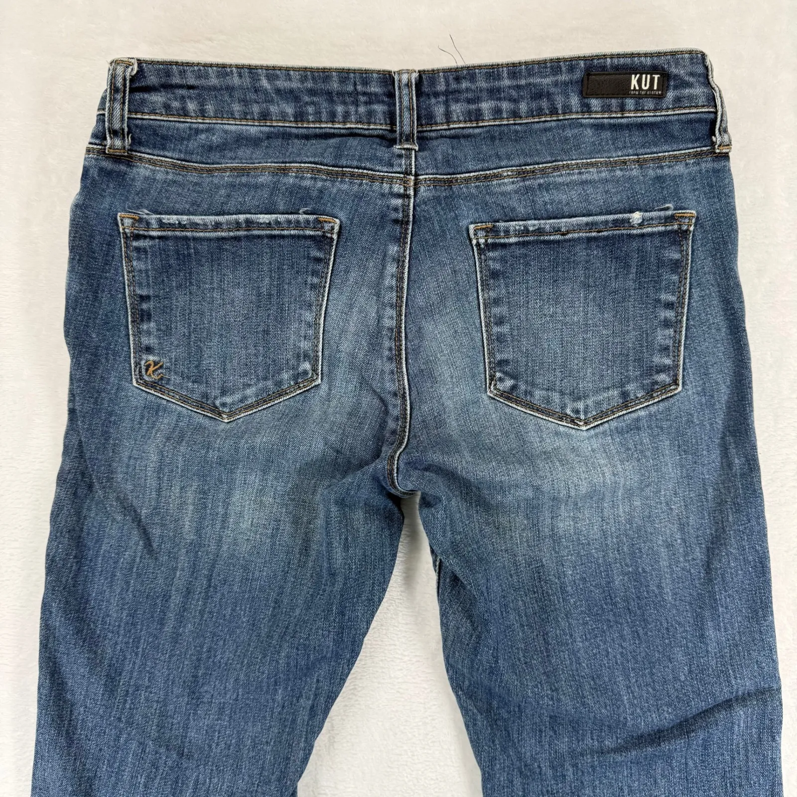 KUT From The Kloth Reese Ankle Straight Leg Jeans Women Size 6 Frayed Hem - Image 2