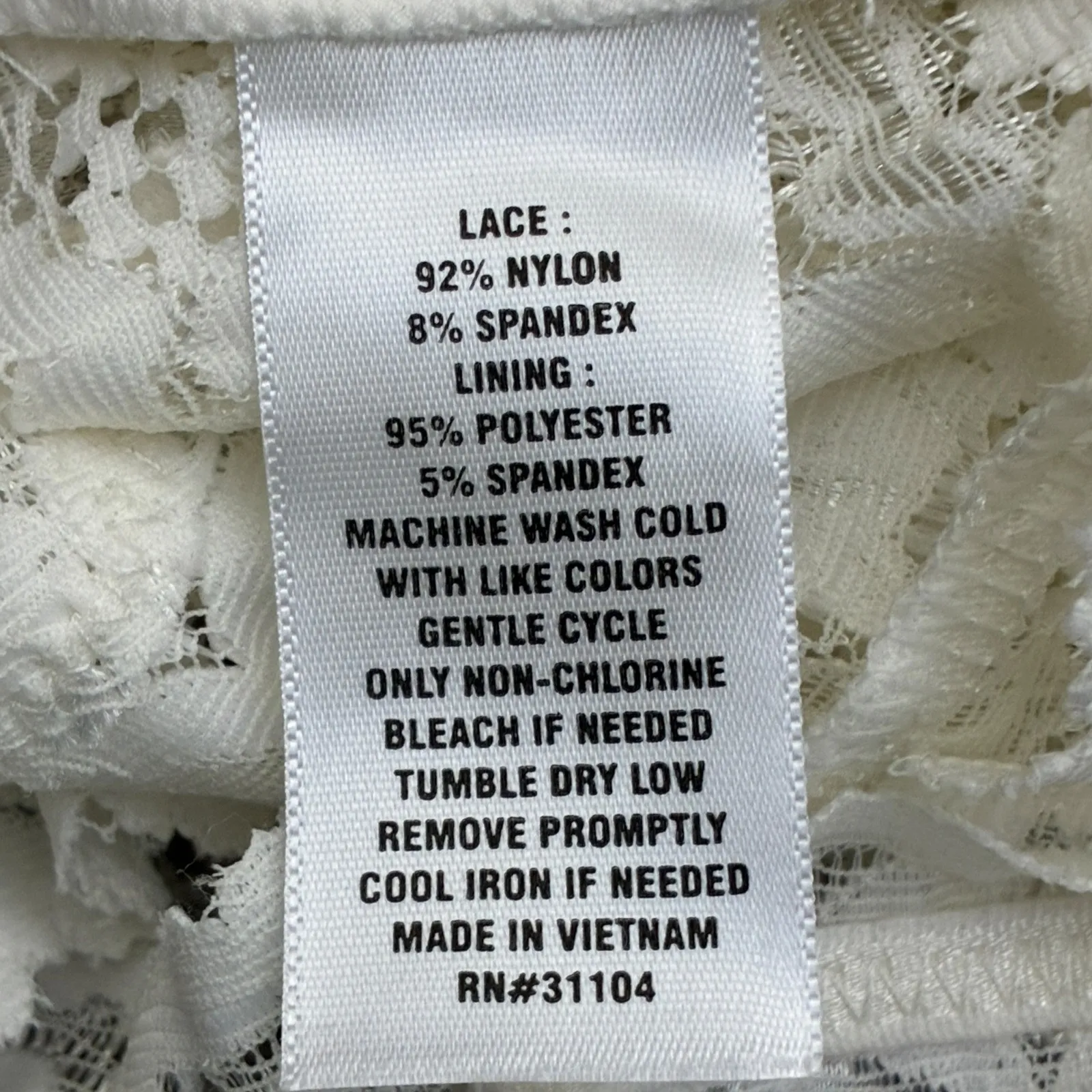 True Craft  White Lace Racerback Bralette Womens L - Image 5