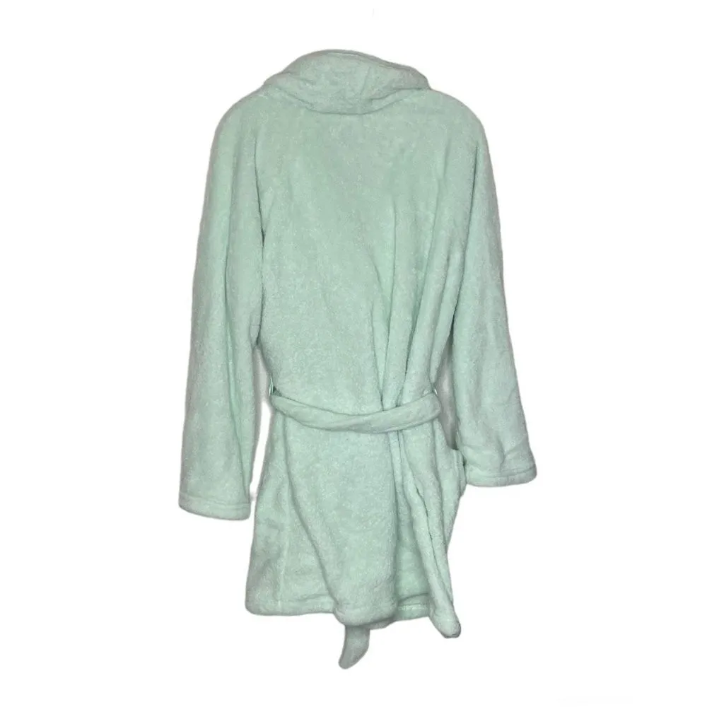 VICTORIAS SECRET Angel Short Robe Belted Ultra Soft Plush Mint Green Size M/L - Image 5