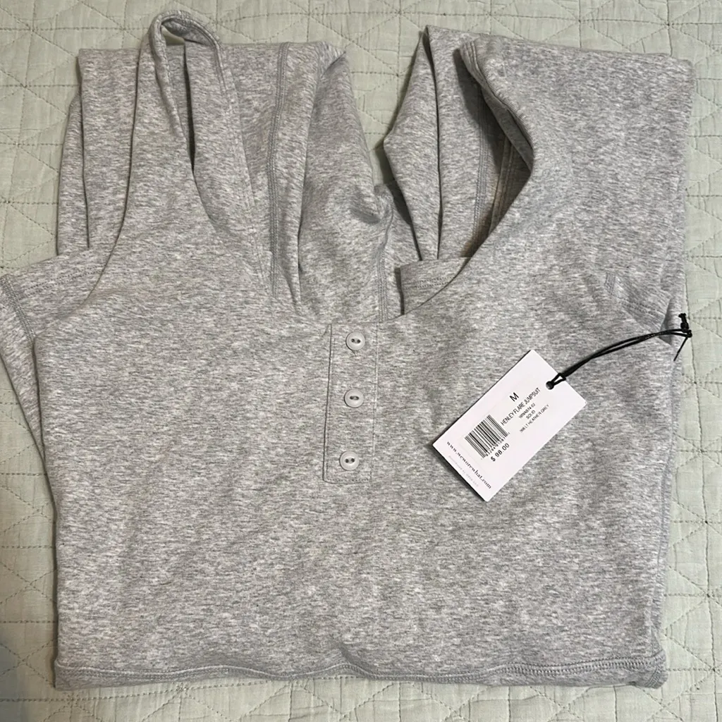 NET WeWoreWhat Heather Jumpsuit Henley Flare Leg Lounge Bodysuit Size Medium - Image 6