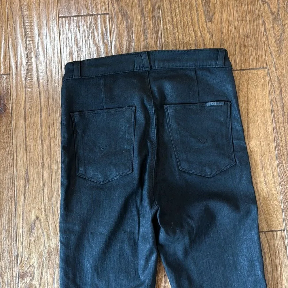 Hudson Kooper black super high rise ring detail coated jeans 27 - Image 13