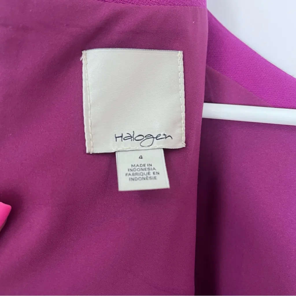 Halogen Dress Size 4 Pink Fuchsia Knee Sheath Crepe Career Office Church Piping - Image 10