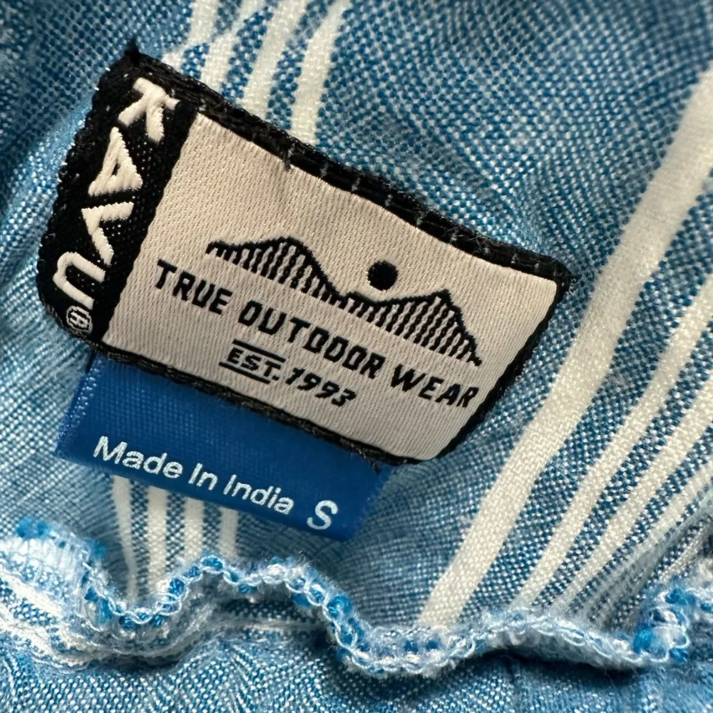 KAVU cropped blue striped lounge pants Size Small - Image 3