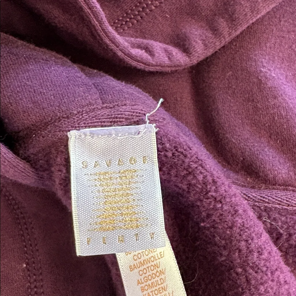 Savage X Fenty Purple Cropped Hoodie Sweatshirt size 1X - Image 5