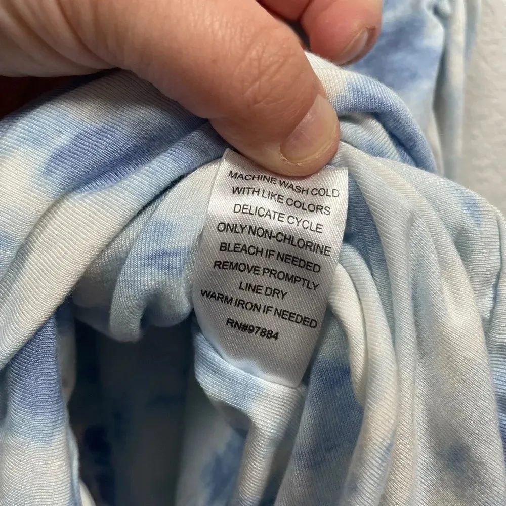 Tart Collections Tie Dye Ruched Tank Dress in Blue/White Size M Blue Size M - Image 8