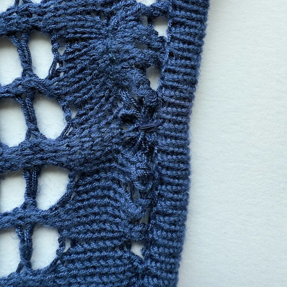 Simply Noelle Blue Crochet Swim Coverup with‎ V-Neck size small Cottagecore - Image 13